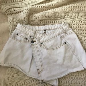 LF carmar denim asymmetrical white skirt size 24